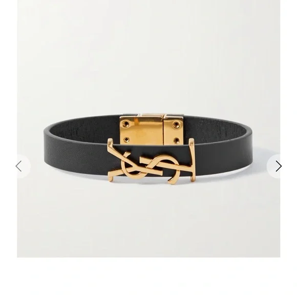 Women's Saint Laurent OPYUM YSL leather bracelet made in Italy - Picture 1 of 11